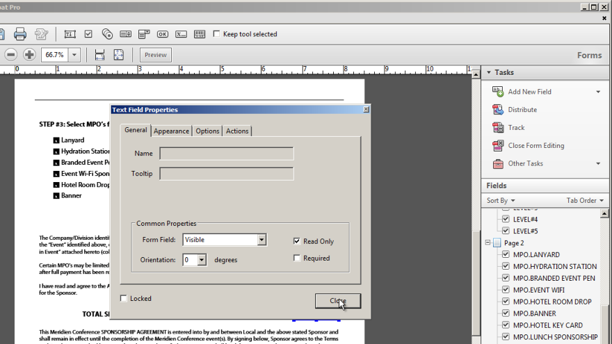 Quick Tip: How to set form fields to read only