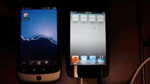 iOS and Android device with vector graphics
