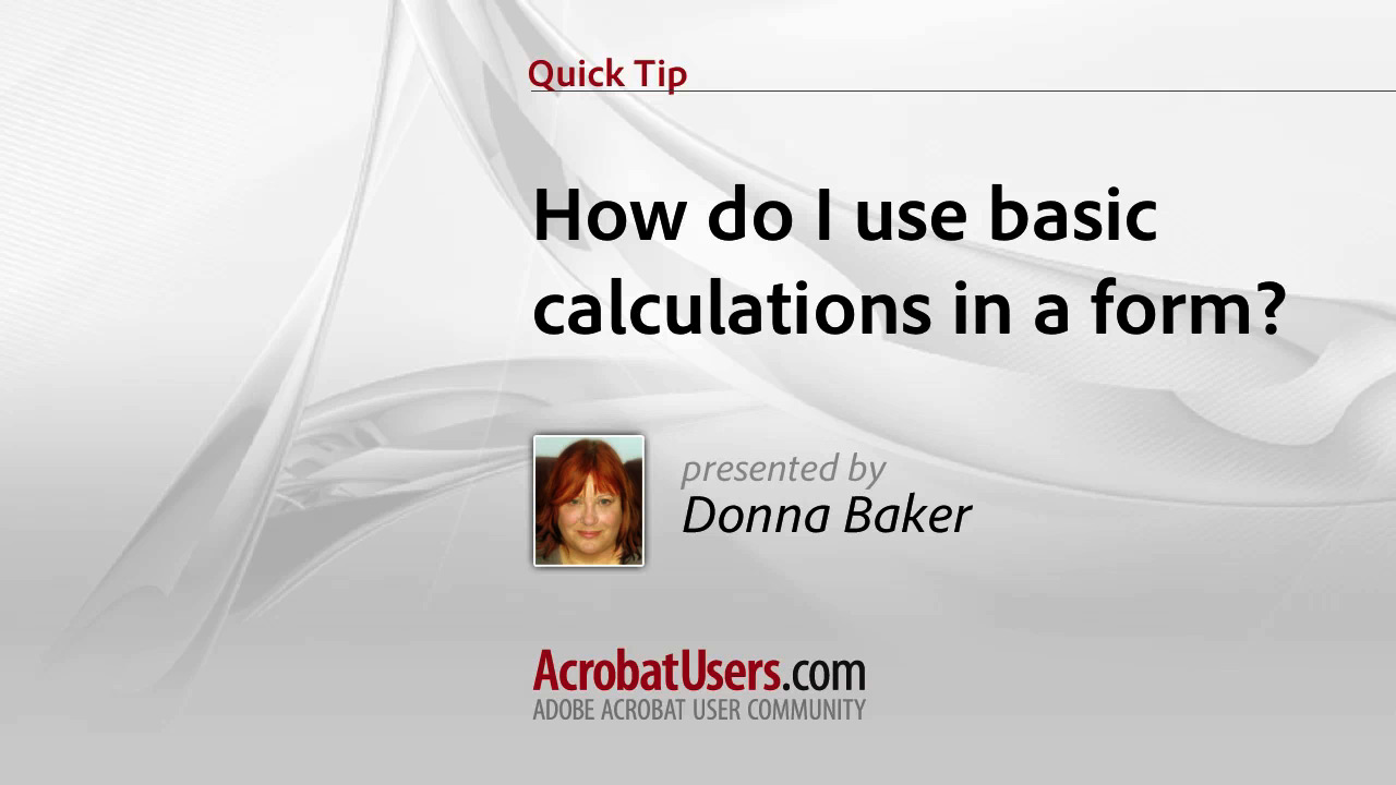 Quick Tip: How do I use basic calculations in a form?