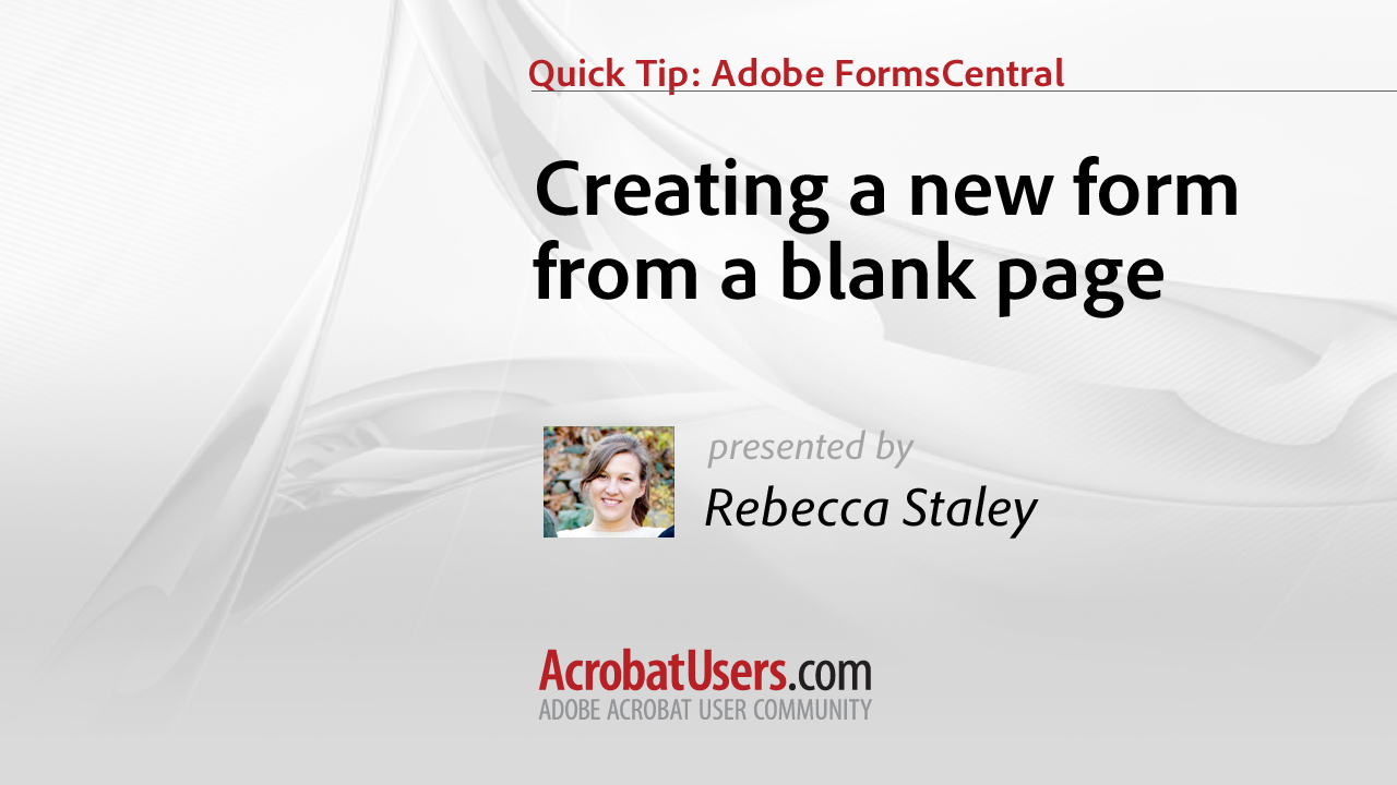 FormsCentral Quick Tip: How to Create a Form from a Blank Page