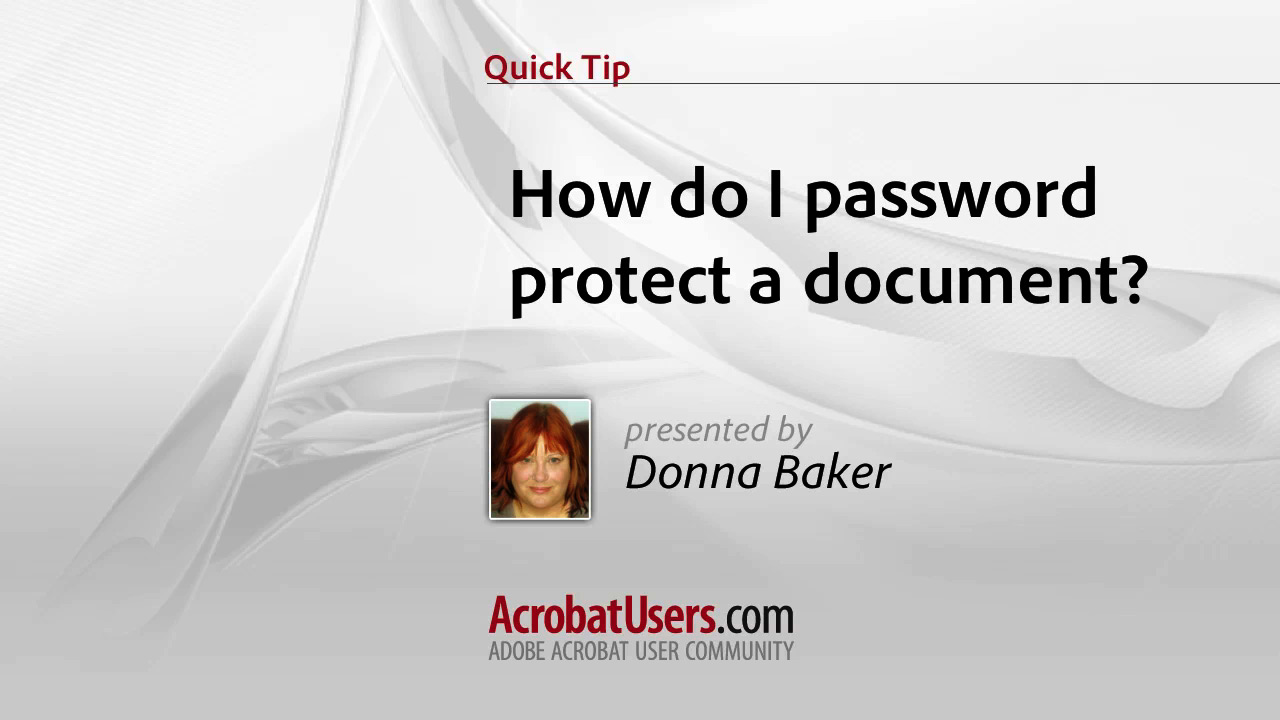 How do I password protect a document