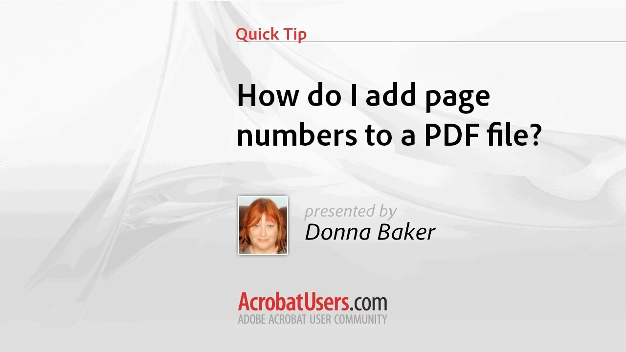 Quick Tip: How to add page numbers to a PDF file