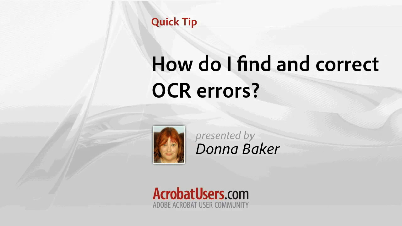 Quick Tip: How to find and correct OCR errors