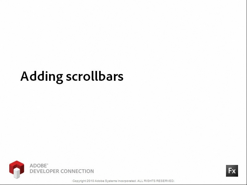 Adding Scrollbars