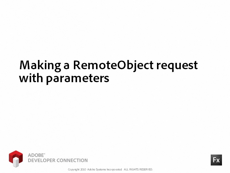 Making a RemoteObject Request with Parameters