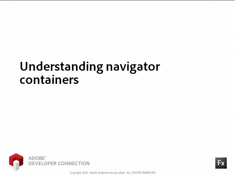 Understanding Navigator Containers Understanding Navigator Containers