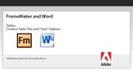 FrameMaker and WORD: Table Title and Pagination Options